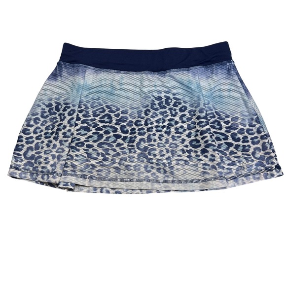 Sofibella Skort Womens M Blue Leopard Athletic Tennis Golf Pickle Ball Skirt - Picture 1 of 11